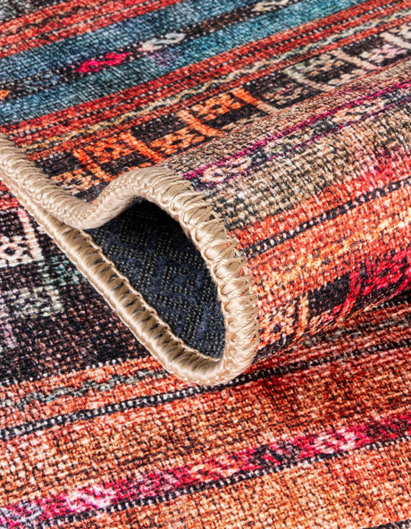 Washable Multicolor 5' x 5' Timeless Round Area Rug Easy to Clean Stain Resistant & Durable