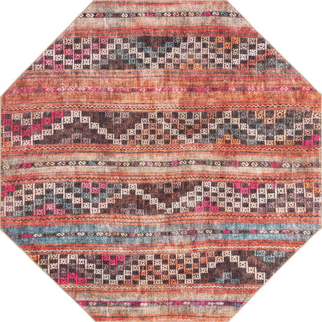 Multicolor 8' x 8' Timeless Washable Octagon Rug