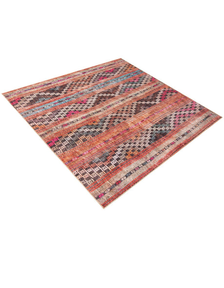 Washable Multicolor 7' 6 x 7' 6 Timeless Square Area Rug Easy to Clean Stain Resistant & Durable Traditional Classic Vintage Design Carpet for Sale at Rug Engine