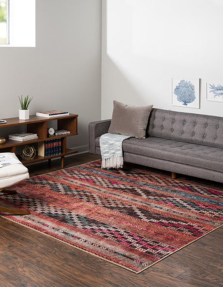 Washable Multicolor 7' 6 x 7' 6 Timeless Square Area Rug Easy to Clean Stain Resistant & Durable Traditional Classic Vintage Design Carpet for Sale at Rug Engine