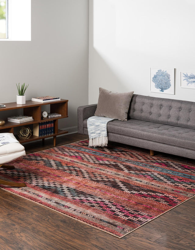 Multicolor 8' x 8' Timeless Washable Square Rug