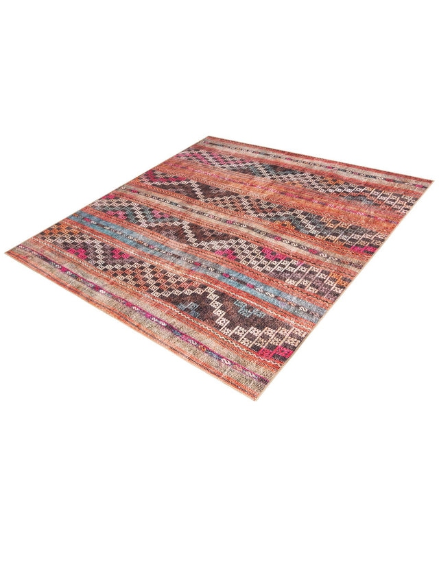 Multicolor 8' x 8' Timeless Washable Square Rug