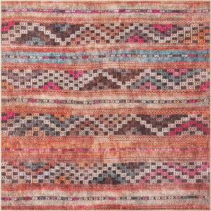 Multicolor 8' x 8' Timeless Washable Square Rug