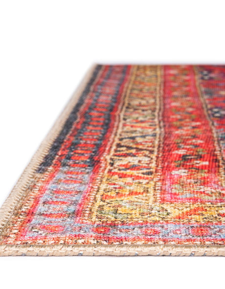 Washable Red 2' x 3' Timeless Rectangle Area Rug Easy to Clean Stain Resistant & Durable Traditional Classic Vintage Design Carpet for Sale at Rug Engine