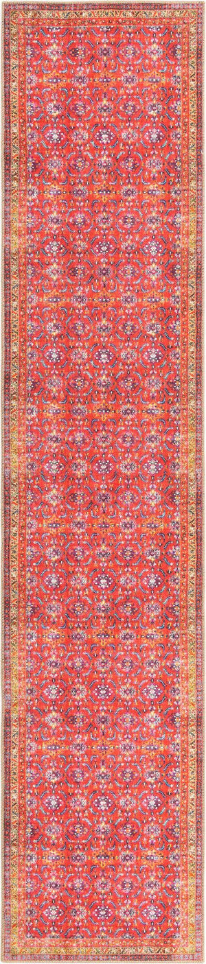 Red 2' 6 x 12' Timeless Washable Runner Rug