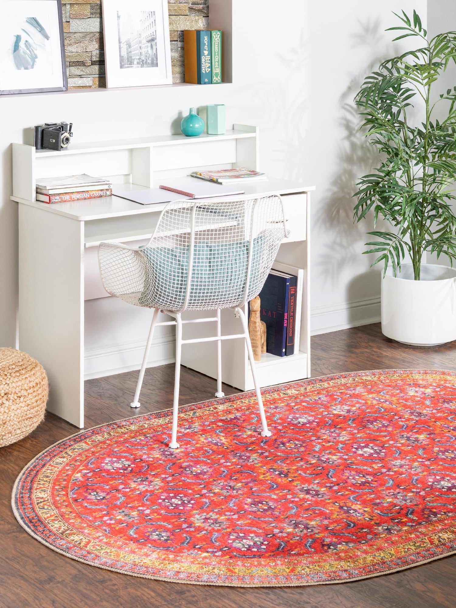 Washable Red 2' x 3' 1 Timeless Oval Area Rug Easy to Clean Stain Resistant & Durable