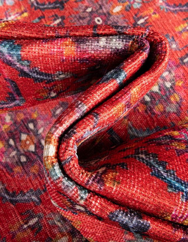 Red 5' x 8' Timeless Washable Oval Rug