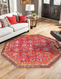 Red 8' x 8' Timeless Washable Octagon Rug