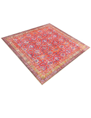 Red 8' x 8' Timeless Washable Square Rug