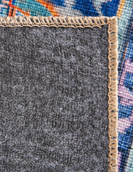 Washable Blue 8' 4 x 12' Timeless Rectangle Area Rug Easy to Clean Stain Resistant & Durable Traditional Classic Vintage Design Carpet for Sale at Rug Engine