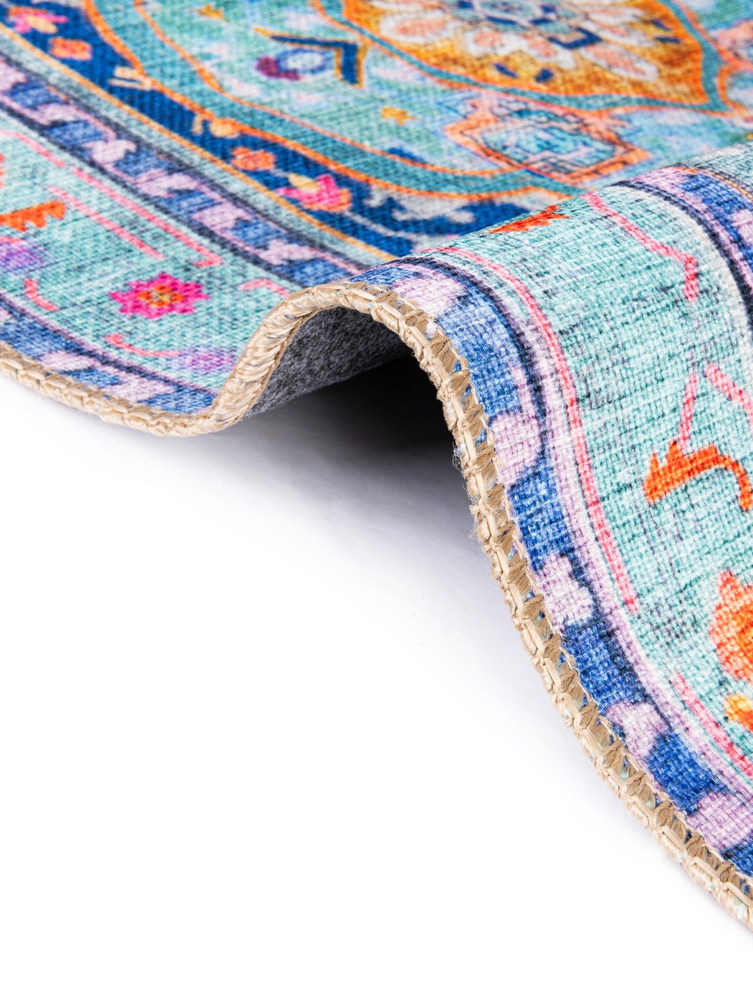 Washable Blue 7' 6 x 10' 6 Timeless Rectangle Area Rug Easy to Clean Stain Resistant & Durable Traditional Classic Vintage Design Carpet for Sale at Rug Engine
