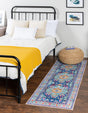 Blue 2' 6 x 12' Timeless Washable Runner Rug