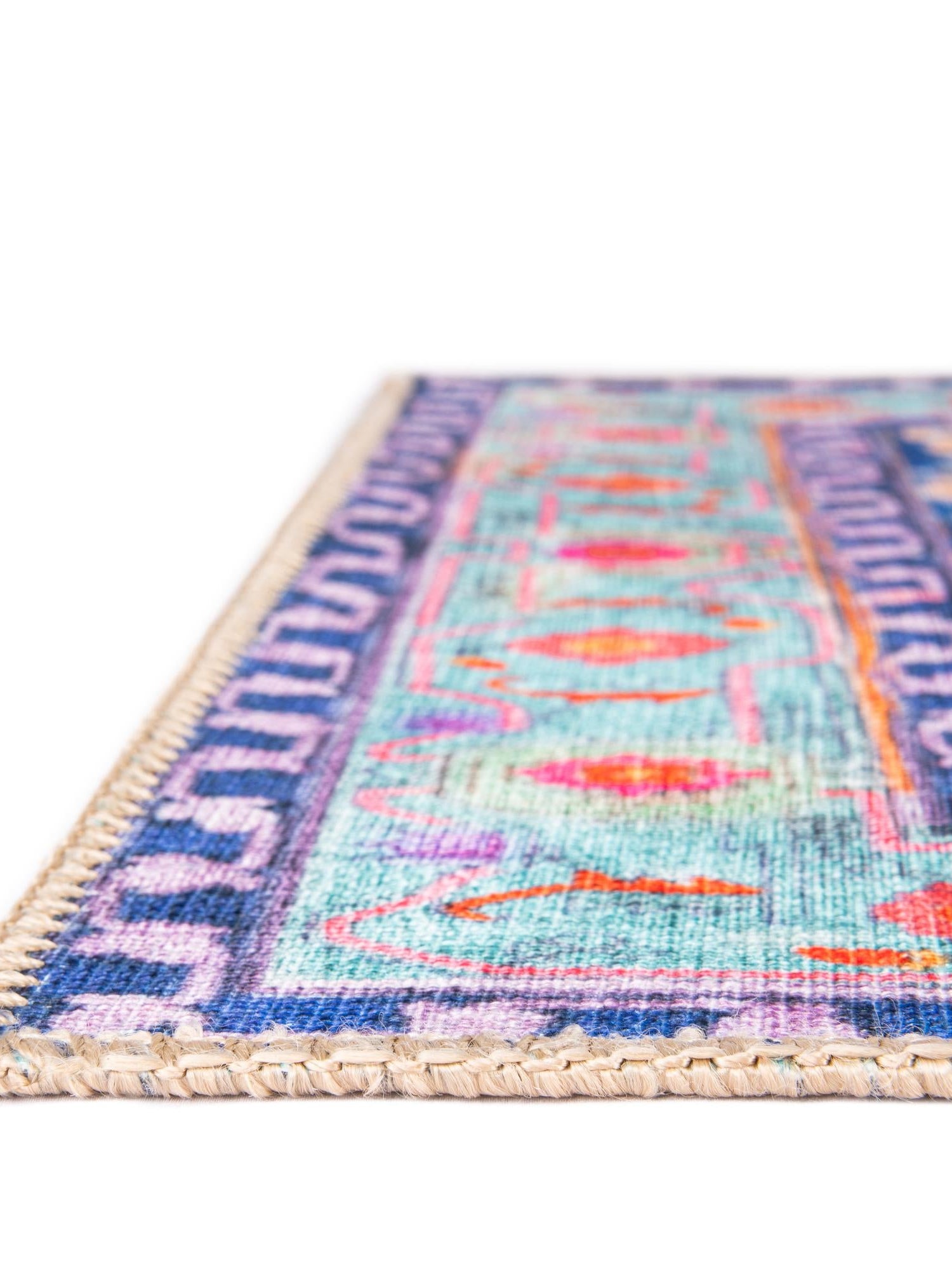Washable Blue 2' 6 x 10' Timeless Runner Area Rug Easy to Clean Stain Resistant & Durable Traditional Classic Vintage Design Carpet for Sale at Rug Engine