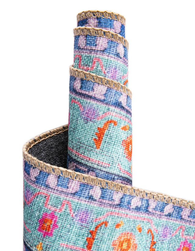 Blue 2' 6 x 10' Timeless Washable Runner Rug