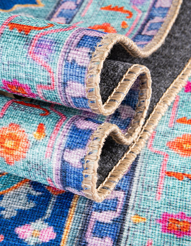 Blue 2' 6 x 10' Timeless Washable Runner Rug