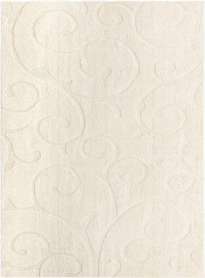 Ivory Brown 9' x 12' Floral Shag Rectangle Area Rug Thick Soft Touch Fluffy & Plush Shaggy Pile 100% Polyester With Cotton Backing Carpet for Interior Design for Sale at Rug Engine