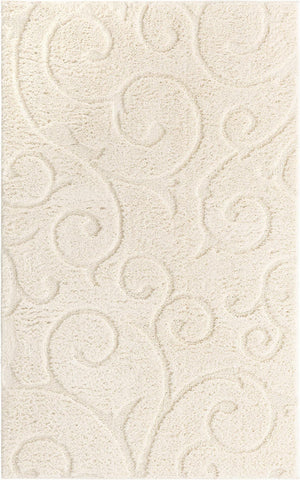 Ivory Brown 5' x 8' Floral Shag Rectangle Area Rug Thick Soft Touch Fluffy & Plush Shaggy Pile 100% Polyester With Cotton Backing Carpet for Interior Design for Sale at Rug Engine
