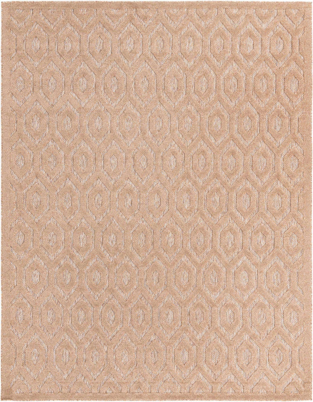 Beige 7' 10 x 10' Outdoor Trellis Textured Rectangle Area Rug Weather Resistant for Patio, Deck, Terrace, Balcony, Porch Geometric Design Water Safe Outside Carpet for Sale at Rug Engine