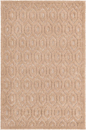Beige 4' x 6' Outdoor Trellis Textured Rectangle Area Rug Weather Resistant for Patio, Deck, Terrace, Balcony, Porch Geometric Design Water Safe Outside Carpet for Sale at Rug Engine