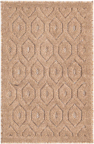 Beige 2' x 3' Outdoor Trellis Textured Rectangle Area Rug Weather Resistant for Patio, Deck, Terrace, Balcony, Porch Geometric Design Water Safe Outside Carpet for Sale at Rug Engine