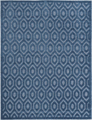 Navy Blue 7' 10 x 10' Outdoor Trellis Textured Rectangle Area Rug Weather Resistant for Patio, Deck, Terrace, Balcony, Porch Geometric Design Water Safe Outside Carpet for Sale at Rug Engine