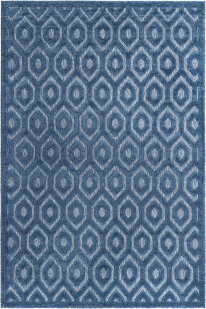 Navy Blue 6' x 9' Outdoor Trellis Textured Rectangle Area Rug Weather Resistant for Patio, Deck, Terrace, Balcony, Porch Geometric Design Water Safe Outside Carpet for Sale at Rug Engine