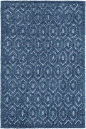Navy Blue 4' x 6' Outdoor Trellis Textured Rectangle Area Rug Weather Resistant for Patio, Deck, Terrace, Balcony, Porch Geometric Design Water Safe Outside Carpet for Sale at Rug Engine