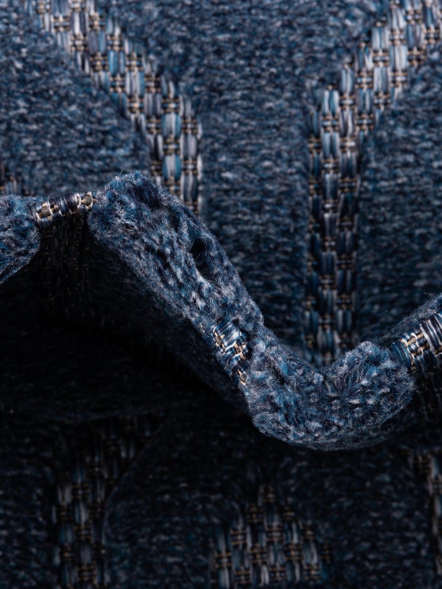Navy Blue 4' x 4' Outdoor Trellis Textured Round Area Rug Weather Resistant for Patio, Deck, Terrace, Balcony, Porch Geometric Design Water Safe Outside Carpet for Sale at Rug Engine