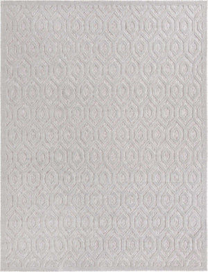 Grey 9' x 12' Outdoor Trellis Textured Rectangle Area Rug Weather Resistant for Patio, Deck, Terrace, Balcony, Porch Geometric Design Water Safe Outside Carpet for Sale at Rug Engine