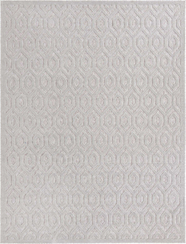 Grey 9' x 12' Outdoor Trellis Textured Rectangle Area Rug Weather Resistant for Patio, Deck, Terrace, Balcony, Porch Geometric Design Water Safe Outside Carpet for Sale at Rug Engine