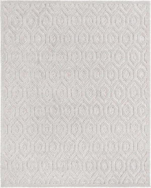 Grey 7' 10 x 10' Outdoor Trellis Textured Rectangle Area Rug Weather Resistant for Patio, Deck, Terrace, Balcony, Porch Geometric Design Water Safe Outside Carpet for Sale at Rug Engine