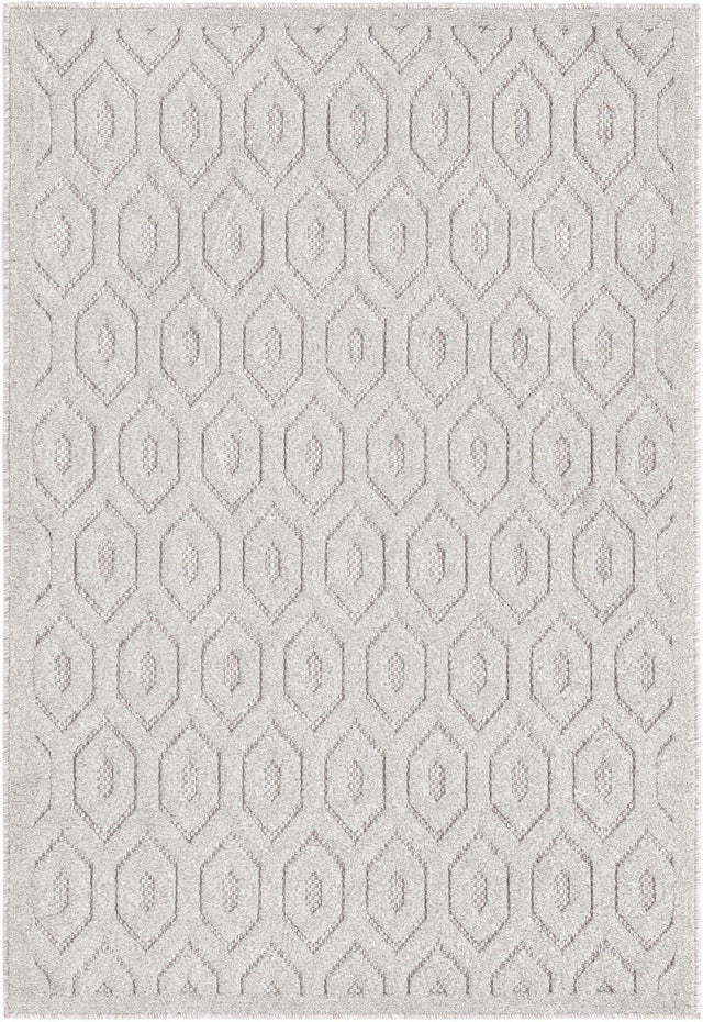 Grey 4' x 6' Outdoor Trellis Textured Rectangle Area Rug Weather Resistant for Patio, Deck, Terrace, Balcony, Porch Geometric Design Water Safe Outside Carpet for Sale at Rug Engine