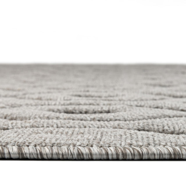 Grey 2' x 6' Outdoor Trellis Textured Runner Area Rug Weather Resistant for Patio, Deck, Terrace, Balcony, Porch Geometric Design Water Safe Outside Carpet for Sale at Rug Engine