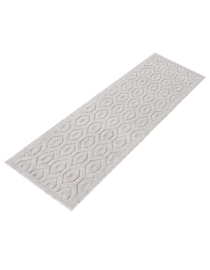Grey 2' x 6' Outdoor Trellis Textured Runner Area Rug Weather Resistant for Patio, Deck, Terrace, Balcony, Porch Geometric Design Water Safe Outside Carpet for Sale at Rug Engine