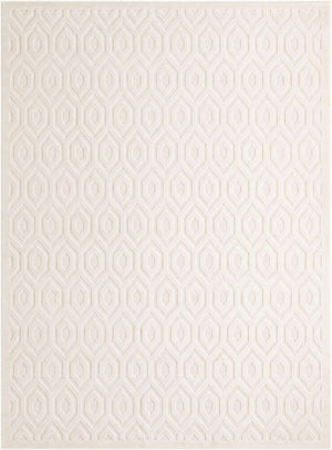 Ivory 9' x 12' Outdoor Trellis Textured Rectangle Area Rug Weather Resistant for Patio, Deck, Terrace, Balcony, Porch Geometric Design Water Safe Outside Carpet for Sale at Rug Engine
