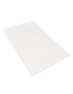 Ivory 6' x 9' Outdoor Trellis Textured Rectangle Area Rug Weather Resistant for Patio, Deck, Terrace, Balcony, Porch Geometric Design Water Safe Outside Carpet for Sale at Rug Engine