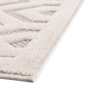 Ivory 6' x 9' Outdoor Trellis Textured Rectangle Area Rug Weather Resistant for Patio, Deck, Terrace, Balcony, Porch Geometric Design Water Safe Outside Carpet for Sale at Rug Engine