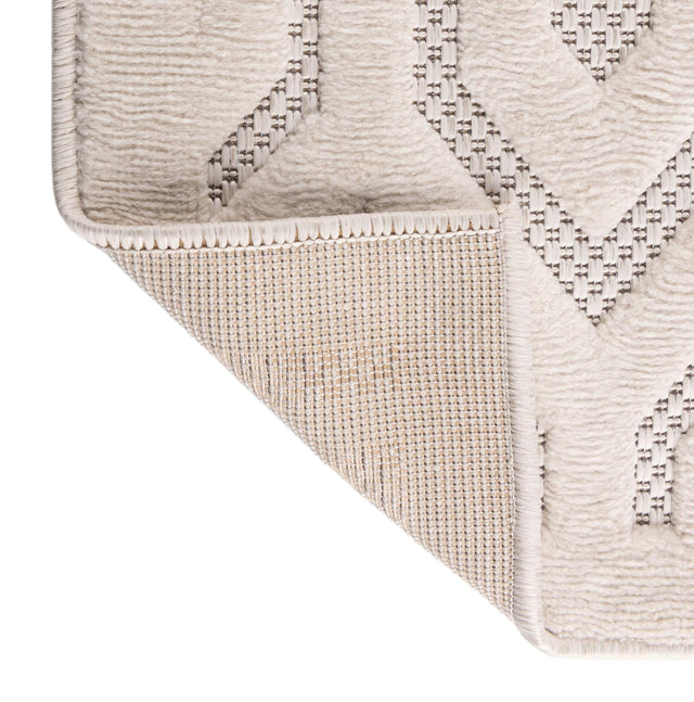 Ivory 5' 3 x 8' Outdoor Trellis Textured Rectangle Area Rug Weather Resistant for Patio, Deck, Terrace, Balcony, Porch Geometric Design Water Safe Outside Carpet for Sale at Rug Engine