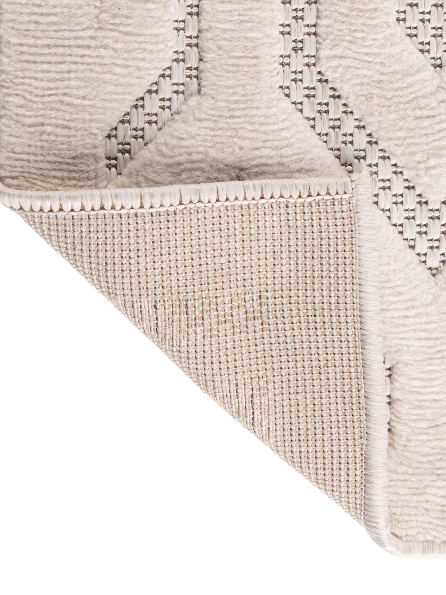 Ivory 6' x 9' Outdoor Trellis Textured Rectangle Area Rug Weather Resistant for Patio, Deck, Terrace, Balcony, Porch Geometric Design Water Safe Outside Carpet for Sale at Rug Engine