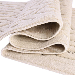 Ivory 6' x 9' Outdoor Trellis Textured Rectangle Area Rug Weather Resistant for Patio, Deck, Terrace, Balcony, Porch Geometric Design Water Safe Outside Carpet for Sale at Rug Engine