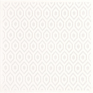 Ivory 7' 10 x 7' 10 Outdoor Trellis Textured Square Area Rug Weather Resistant for Patio, Deck, Terrace, Balcony, Porch Geometric Design Water Safe Outside Carpet for Sale at Rug Engine