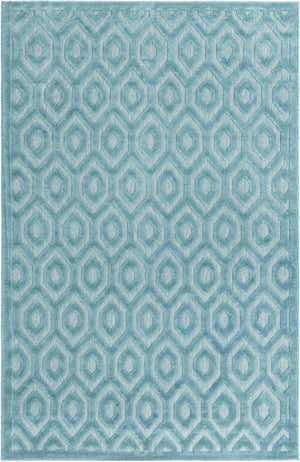 Aqua 6' x 9' Outdoor Trellis Textured Rectangle Area Rug Weather Resistant for Patio, Deck, Terrace, Balcony, Porch Geometric Design Water Safe Outside Carpet for Sale at Rug Engine