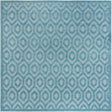 Aqua 7' 10 x 7' 10 Outdoor Trellis Textured Square Area Rug Weather Resistant for Patio, Deck, Terrace, Balcony, Porch Geometric Design Water Safe Outside Carpet for Sale at Rug Engine