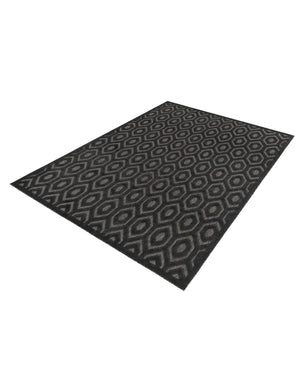 Charcoal 7' 10 x 10' Outdoor Trellis Textured Rectangle Area Rug Weather Resistant for Patio, Deck, Terrace, Balcony, Porch Geometric Design Water Safe Outside Carpet for Sale at Rug Engine