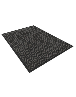 Charcoal 7' 10 x 10' Outdoor Trellis Textured Rectangle Area Rug Weather Resistant for Patio, Deck, Terrace, Balcony, Porch Geometric Design Water Safe Outside Carpet for Sale at Rug Engine