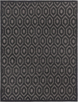 Charcoal 7' 10 x 10' Outdoor Trellis Textured Rectangle Area Rug Weather Resistant for Patio, Deck, Terrace, Balcony, Porch Geometric Design Water Safe Outside Carpet for Sale at Rug Engine