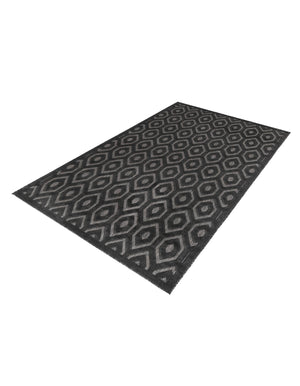 Charcoal 6' x 9' Outdoor Trellis Textured Rectangle Area Rug Weather Resistant for Patio, Deck, Terrace, Balcony, Porch Geometric Design Water Safe Outside Carpet for Sale at Rug Engine
