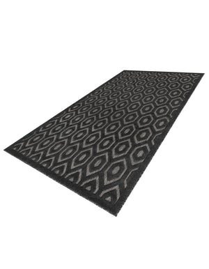 Charcoal 5' 3 x 8' Outdoor Trellis Textured Rectangle Area Rug Weather Resistant for Patio, Deck, Terrace, Balcony, Porch Geometric Design Water Safe Outside Carpet for Sale at Rug Engine