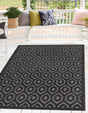 Charcoal 2' x 3' Outdoor Trellis Textured Rectangle Area Rug Weather Resistant for Patio, Deck, Terrace, Balcony, Porch Geometric Design Water Safe Outside Carpet for Sale at Rug Engine