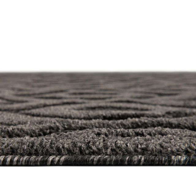 Charcoal 5' 3 x 8' Outdoor Trellis Textured Rectangle Area Rug Weather Resistant for Patio, Deck, Terrace, Balcony, Porch Geometric Design Water Safe Outside Carpet for Sale at Rug Engine